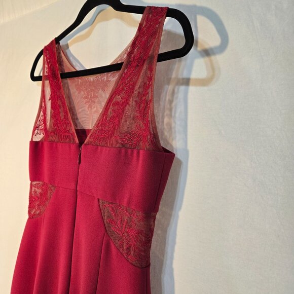 BCBG MAXAZRIA Quite Luxury Fuchsia ENIDA Ruffled Crepe Dress Size 6 LIKE NEW! - Picture 9 of 17